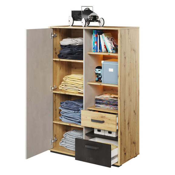 Petite armoire avec éclairage QUBIC pour chambre enfant ou ado