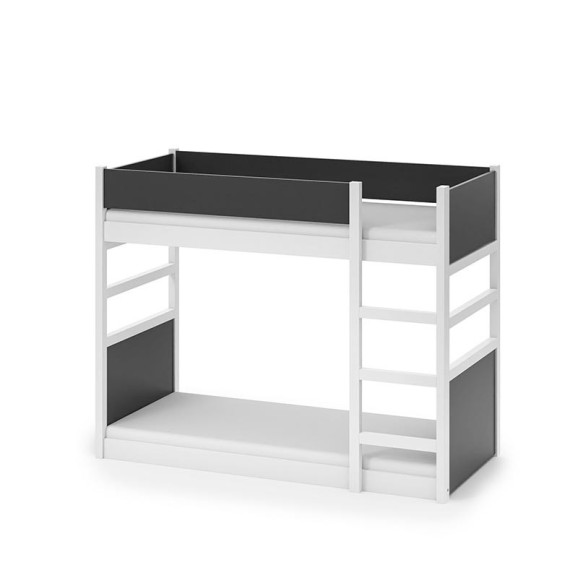 Lit superposé SIMON 180x80 cm blanc et anthracite enfant