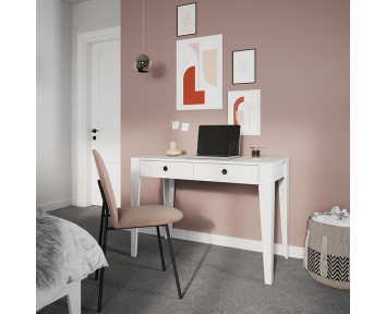 Bureau blanc mat avec rangements pour adolescents collection FEMII