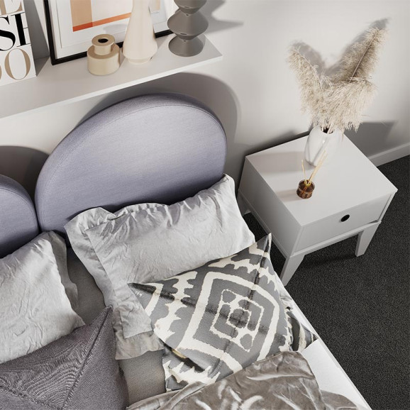 Lit junior 120x200 blanc et violet collection FEMII pour adolescents