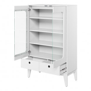 Vaisselier blanc deux portes pour adolescents collection FEMII