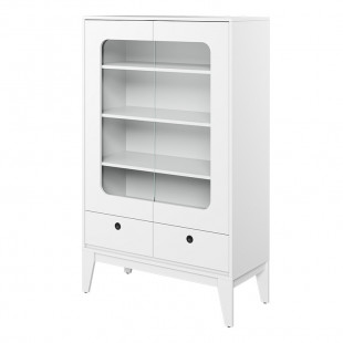 FEMII - Bibliothèque vitrée deux portes couleur blanche