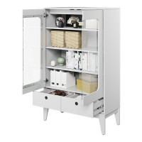 Vaisselier blanc deux portes pour adolescents collection FEMII