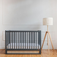 Lit bébé BOHO anthracite 120x60 avec tiroir inclus et matelas en option