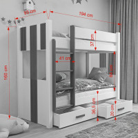 Dimensions lit superposé ARTEN