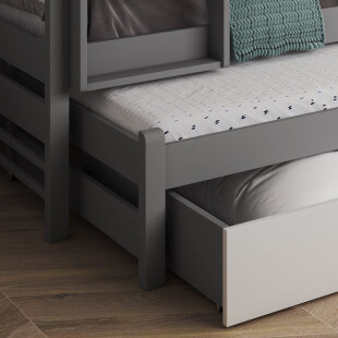 Détail sur lit gigogne Quatro et échelle