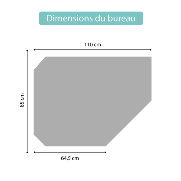 Dimensions du bureau pour le lit MILO