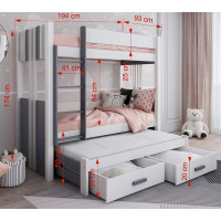 Dimensions lit superposé ARTEN