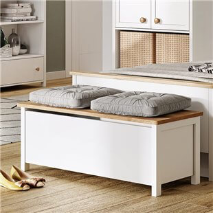 Coffre de rangement STORY blanc et chêne