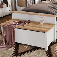 Coffre de rangement STORY blanc et chêne