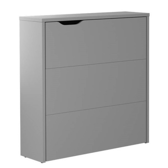 Bureau pliant SLIM couleur gris avec rangements pour télétravail - WORK CONCEPT