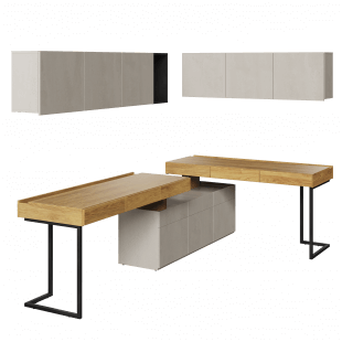 FLEX TWIN - Ensemble de bureau d'angle 3 modulable