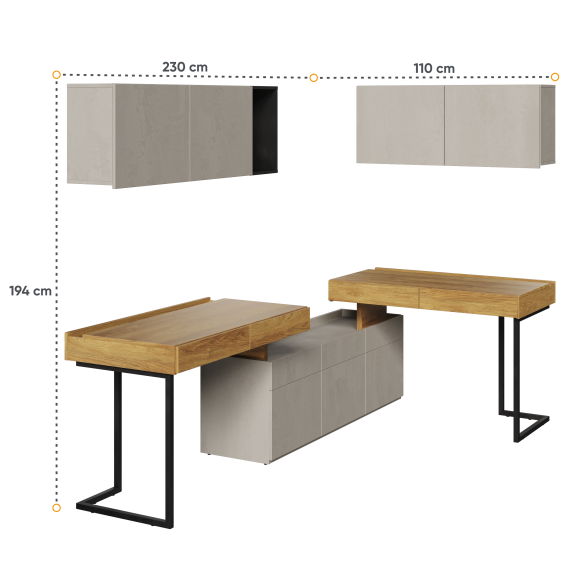 Ensemble de bureau d'angle
