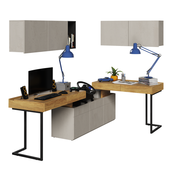 Ensemble de bureau d'angle