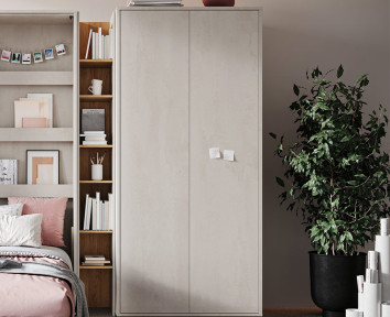 Armoire 2 portes TEEN FLEX grise pour chambre ado