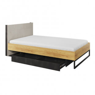 Lit ado 120x200 TEEN FLEX avec tiroir de rangement et éclairage pour chambre adolescent