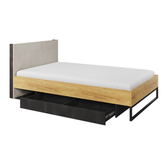 Lit ado 120x200 TEEN FLEX avec tiroir de rangement et éclairage pour chambre adolescent