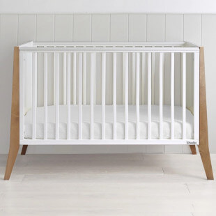 SLIM COT - Lit bébé VINTAGE blanc et bois 60x120cm
