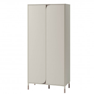 HARMONY - Armoire double sans poignée couleur cachemire et gris truffe