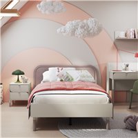 Lit Harmony 120x200 pour ados cachemire et truffe avec sommier