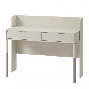 HARMONY - Bureau avec 2 tiroirs couleur cachemire et gris truffe option miroir