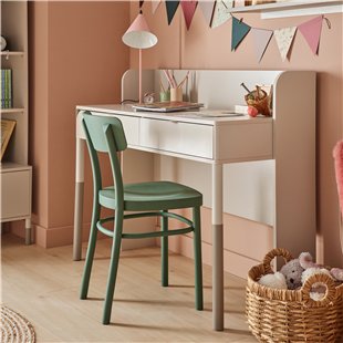 Bureau HARMONY pour enfant avec 2 tiroirs couleur Cachemire et Truffe