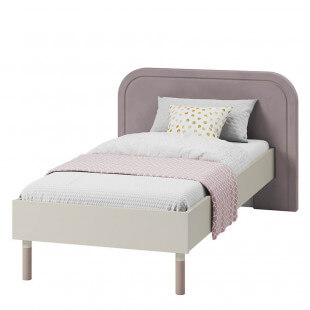 HARMONY  - Lit 90x200 cachemire et truffe avec sommier