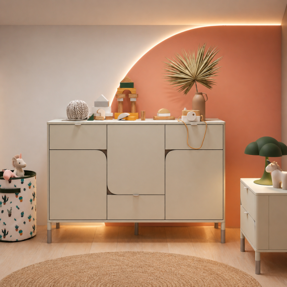 Commode HARMONY pour ado couleur Cachemire/Truffe