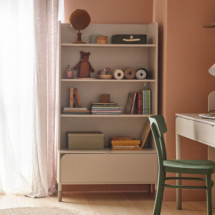 HARMONY - Bibliothèque pour adolescent couleur cachemire /gris truffe