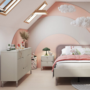 Commode HARMONY pour ado couleur Cachemire/Truffe