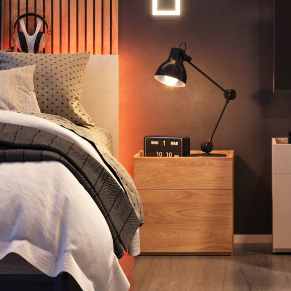 Chevet TEEN FLEX couleur chêne pour chambre adolescent