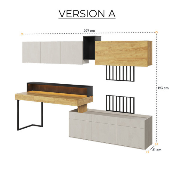 Ensemble de bureau TEEN FLEX 1 modulable pour gamer