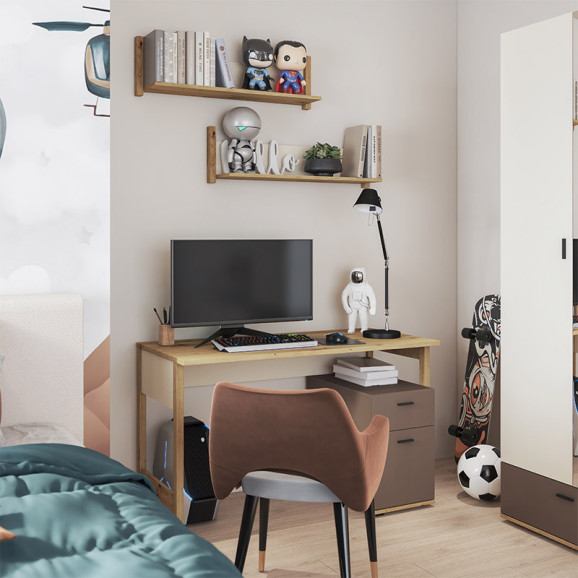 bureau avec tiroirs pour chambre adolescent de la collection LENNY