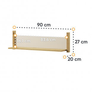 Étagère suspendue en chêne artisan / beige / truffe