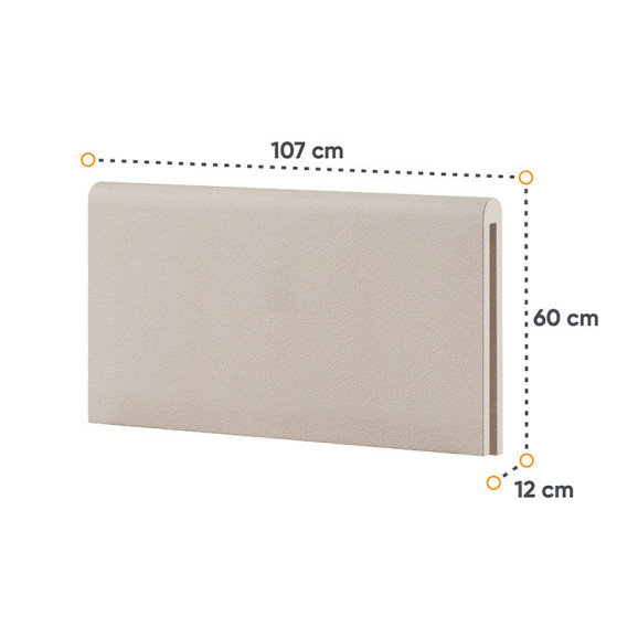 Lit LENNY 90x200 cm - Beige et Truffe, Élégance et Confort