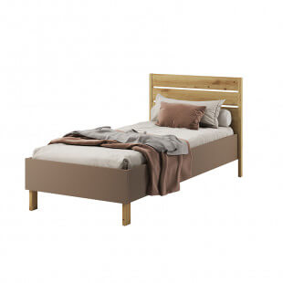 LENNY - LIT 90x200cm - BEIGE ET TRUFFE