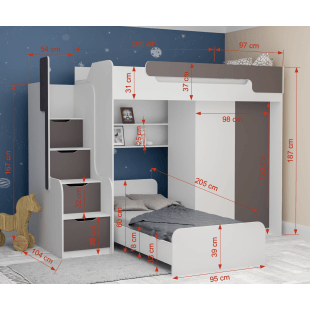  DORIAN - lit - armoire - Dimensions