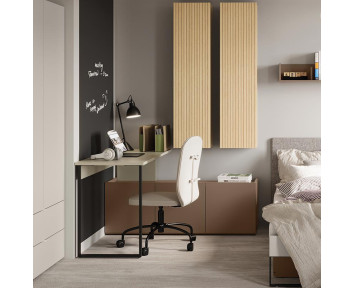 Bureau avec armoire 3 portes et 4 étagères