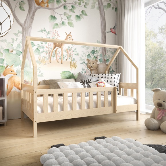 Lit Cabane couleur pin