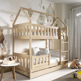 Zoé - Lit cabane superposé pour chambre enfant