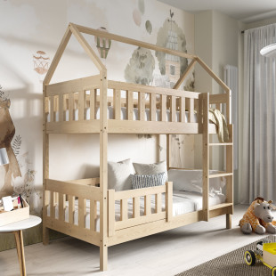 Zoé - Lit cabane superposé pour chambre enfant