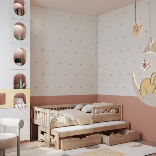 ORION - Lit GIGOGNE avec tiroirs