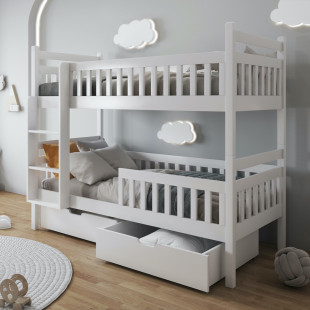 ALEX - LIT SUPERPOSÉ 2 COUCHAGES AVEC TIROIRS DE RANGEMENT