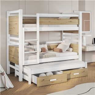 YANIS III - Lit superposé 3 couchages avec tiroirs de rangement