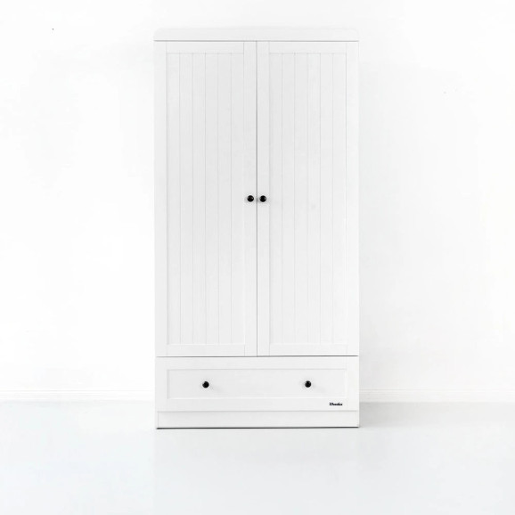 COUNTRY - Armoire blanc avec 2 portes et tiroir de rangement