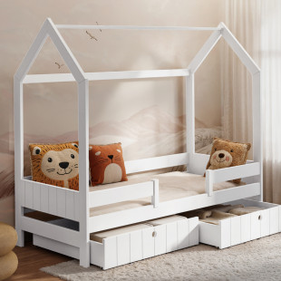 NOEMI - Lit cabane avec tiroirs