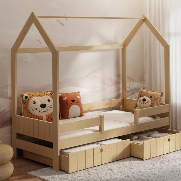 Lit gigogne cabane NOEMI pin