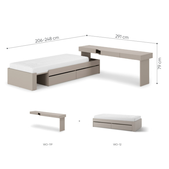 Pack Woow ado – Lit, bureau & rangements gain de place