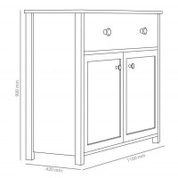 Commode beige et chêne vinzenza STORY avec option miroir