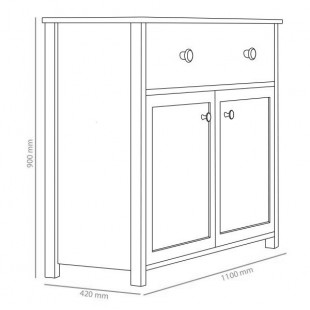 Commode beige et chêne vinzenza STORY avec option miroir